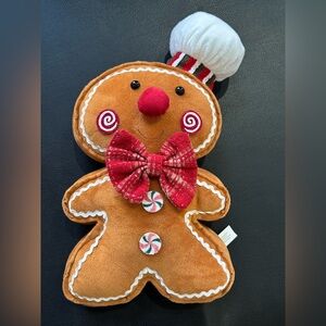 Gingerbread boy chef hat Doll Plush Christmas Holiday 15 x 9 inch